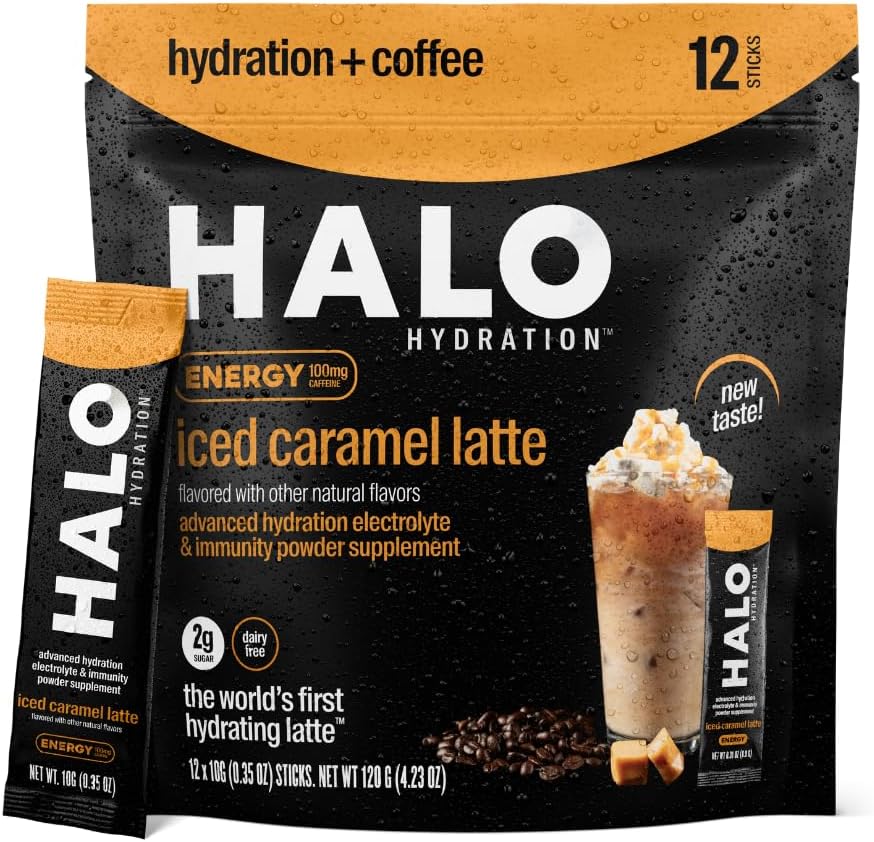 HALO Iced Caramel Latte - Energetický nápoj Powder