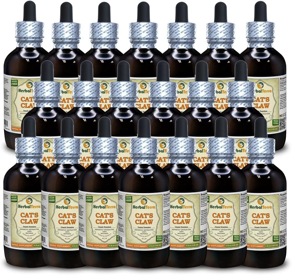 Cat's Claw (Uncaria Tomentosa) Tinktúra, sušená vnútorná kôra tekutý extrakt (názov brada: bylinnýTerra, hrdo vyrobené v USA) 20x4 fl.oz (20x120 ml)