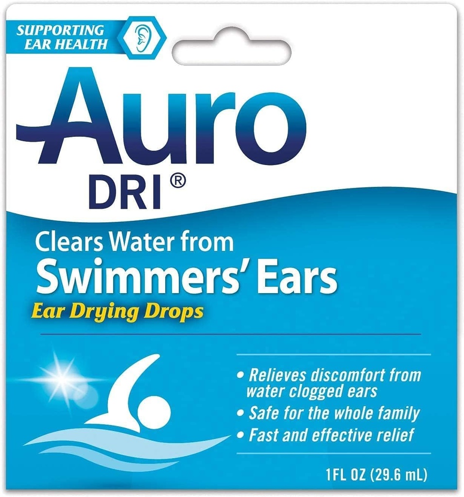 Del Pharmaceuticals Auro-Dri Pomoc pri sušení uší 1 fl oz (29,6 ml)