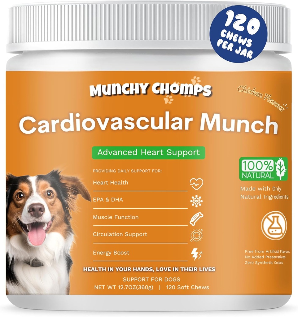 Kardiovaskulárne pre psy - Advanced Heart Support with AlaskOmega, CoQ10 & Taurine - Podporuje zdravý obeh a energie Boost (Chicken)