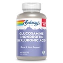 SOLARAY Glukozamín Chondroitín Kyselina hyalurónová, zdravé kosti a spoločná podpora doplnok Plus vitamín C pre zvýšenú absorpciu, Lab Overené, 60-dňová záruka, 60 Servings, 180 VegCaps