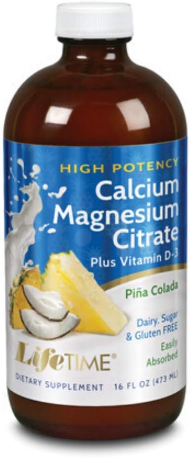 LifeTime Cal Mag Citrate Hi-Potency, No Sugar, Pina Colada 16 oz