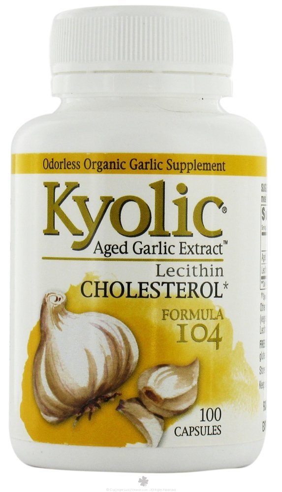 Kyolický vzorec 104 Aged Cesnakový extrakt s Lecitinom Kapsula - 100 v balení -- 3