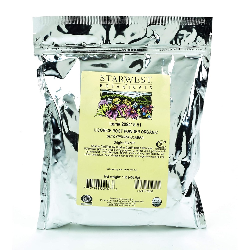Starwest Botanicals Organic Licorice Root Powder, 1 libra