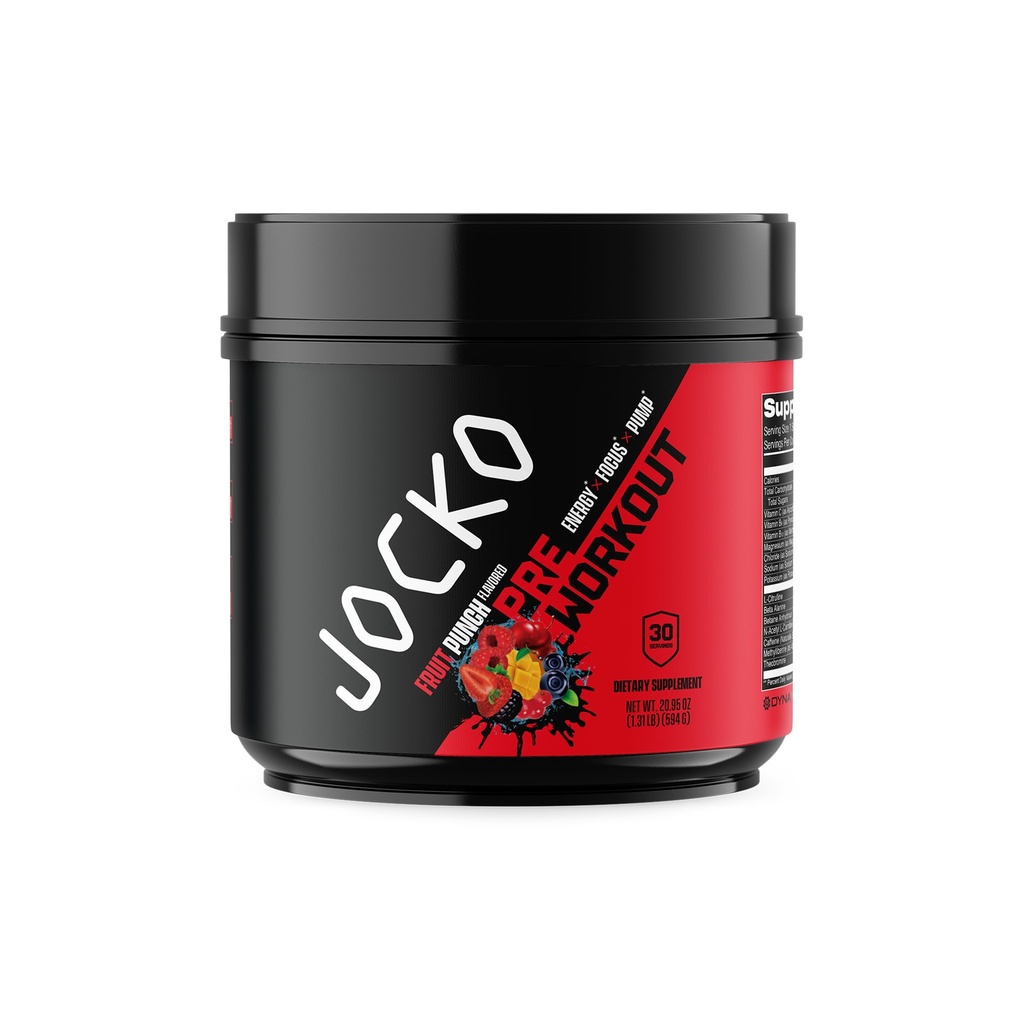 Jocko Fuel Pre Cvičenie pre mužov a ženy - High Stim Low Sugar Blend s Beta Altanine + L-Citrulín, Podpora svalového čerpadla, Energia, & Recovery, 200 mg kofeínu Ovocie Punch, 30 Servings 1.31lbs (594 G)