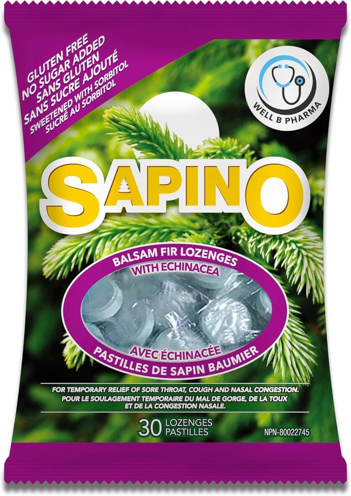 Balsam Fir Lozenges s Echinacea, svetlo zelená