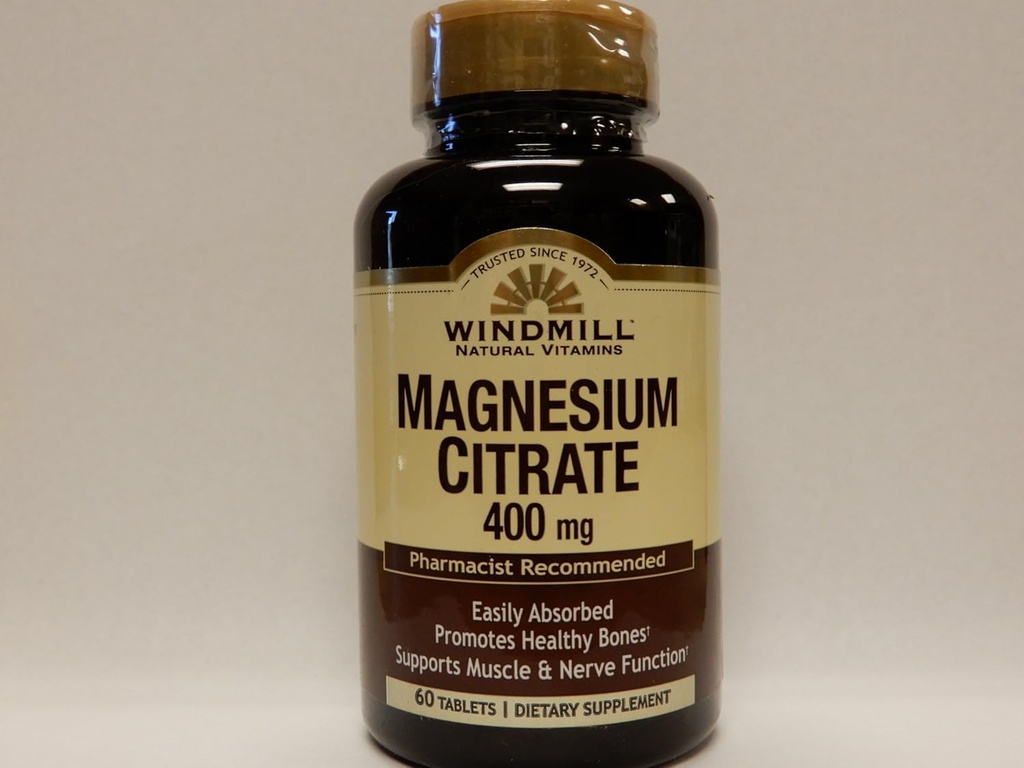 Windmill Natural Vitamins Magnesium Citrate 400mg 60 Tablets (Pack of 2)
