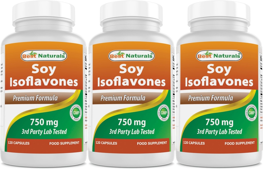 Najlepšie Naturals Soy Isoflavones 750 mg 120 Kapsule (120 Počet (Pack of 3))