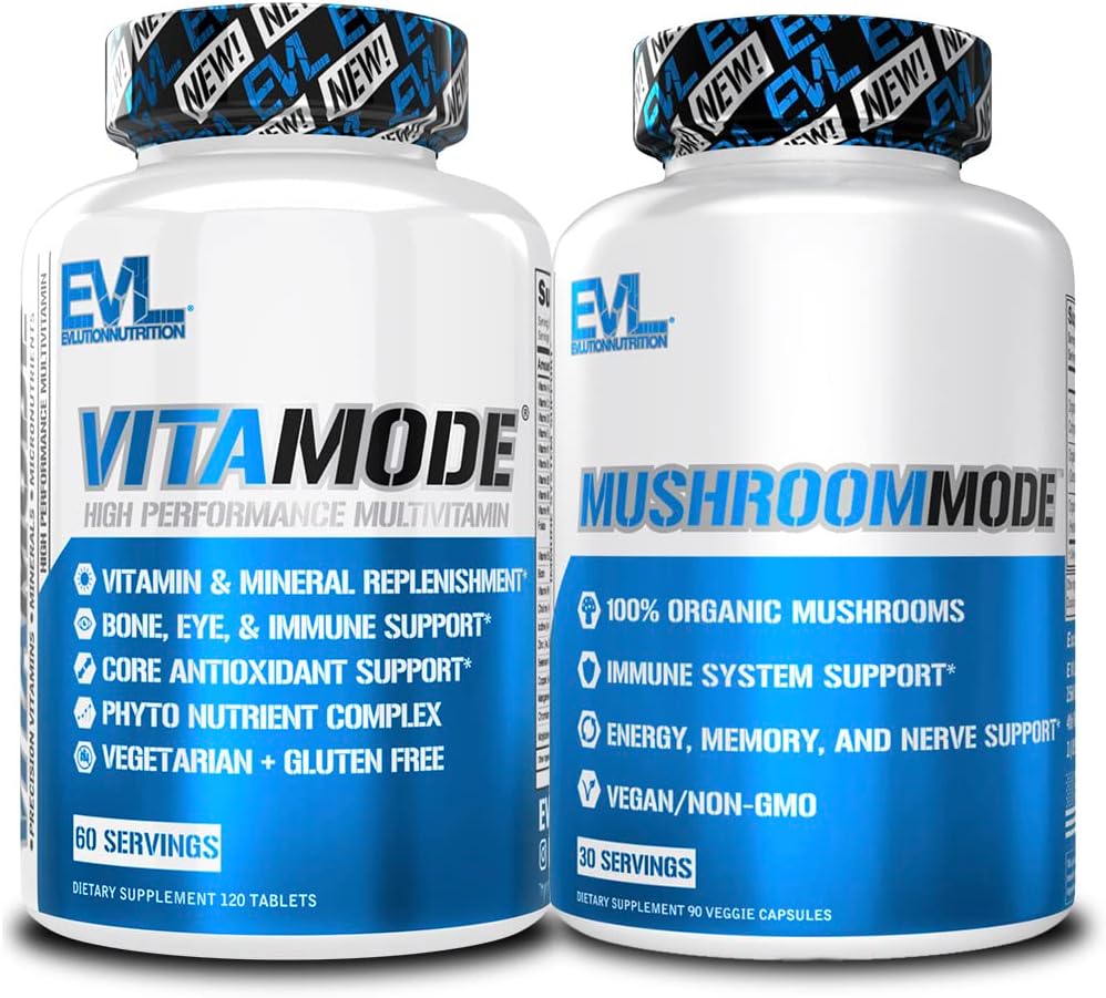 Elution Pánske Multivitamínový a hubový komplex Doplnky Nutrition Daily Multivitamín s esenciálnymi minerálmi a Phytonutrient Complex Plus Nootropic Lions Mane Mushroom Supplement Kapsule