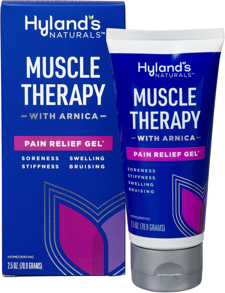 Hylandova svalová terapia s Arnica úľavou od bolesti gélom, Bruise liečiaci krém, prírodná úľava od bolesti, opuch, modriny, bolesti a stuhnutosti, 2,5 Oz
