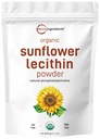Micro Ingrediencie Organický slnečnicový lecitín prášok, 1 libra, Trvalo udržateľný Farmed, Cold Pressed, Bohatý na fosforečný cholín a bielkoviny, Tvorba Lipozomálne vitamín C, Laktačné doplnky, non-GMO