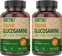 DEVA Vegán Glukozamín-MSM-CMO & Turmeric Supplement - Gluten Free Plant Based Nutritional Supplement - 90 tabliet (Stock of 2)
