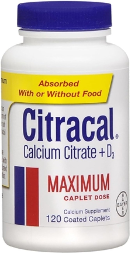 Citracal Maximum Plus D3 Vápnik Citrát, 120 Počet (Pack of 2)