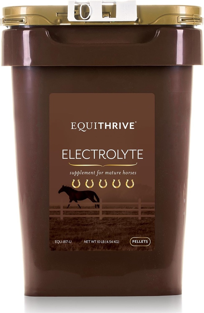 Equithrive Horse Electrolyte Pellets, Vitamíny a minerály Supplement, Equine Feed Supplies for Training and Competition, 10 libier, 50 dní dodávky