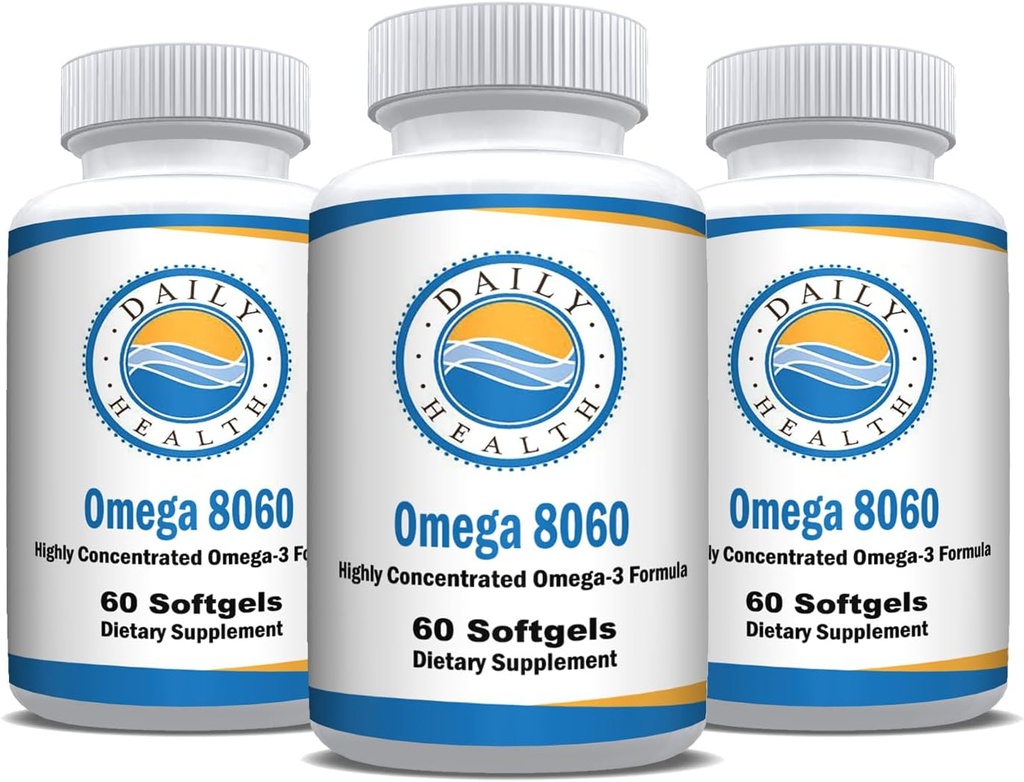 Omega 8060 2400mg Omega 3 Rybí olej Joint Health Supplement 60 softgel - 3 Mesiac Zásobovanie - 3pk