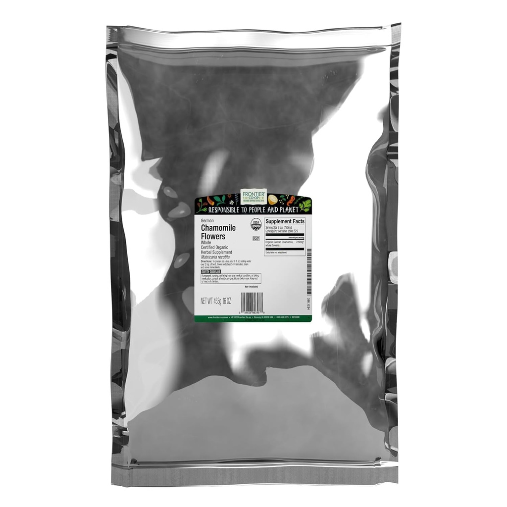 Frontier Co-op Organic celý harmanček kvety, Kosher, hromadný Herb - Sušené harmančekové kvety na čaj, prírodné recepty a ďalšie 