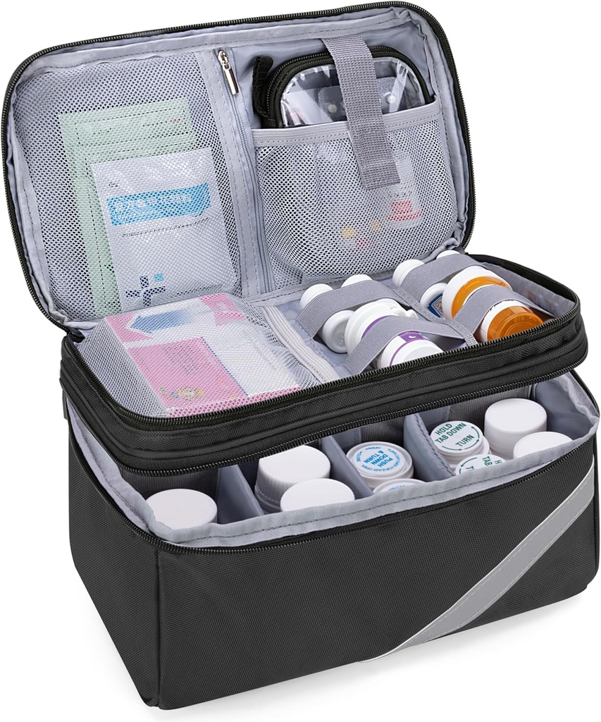 Trunab Medicine Storage a Organizátor taška prázdny, pilulka Organizátor fľaše s prenosným malým vakom, Domov Prvá pomoc Box pre núdzové lieky, Doplnky alebo lekárske súpravy (iba Bag)(Patent Design)