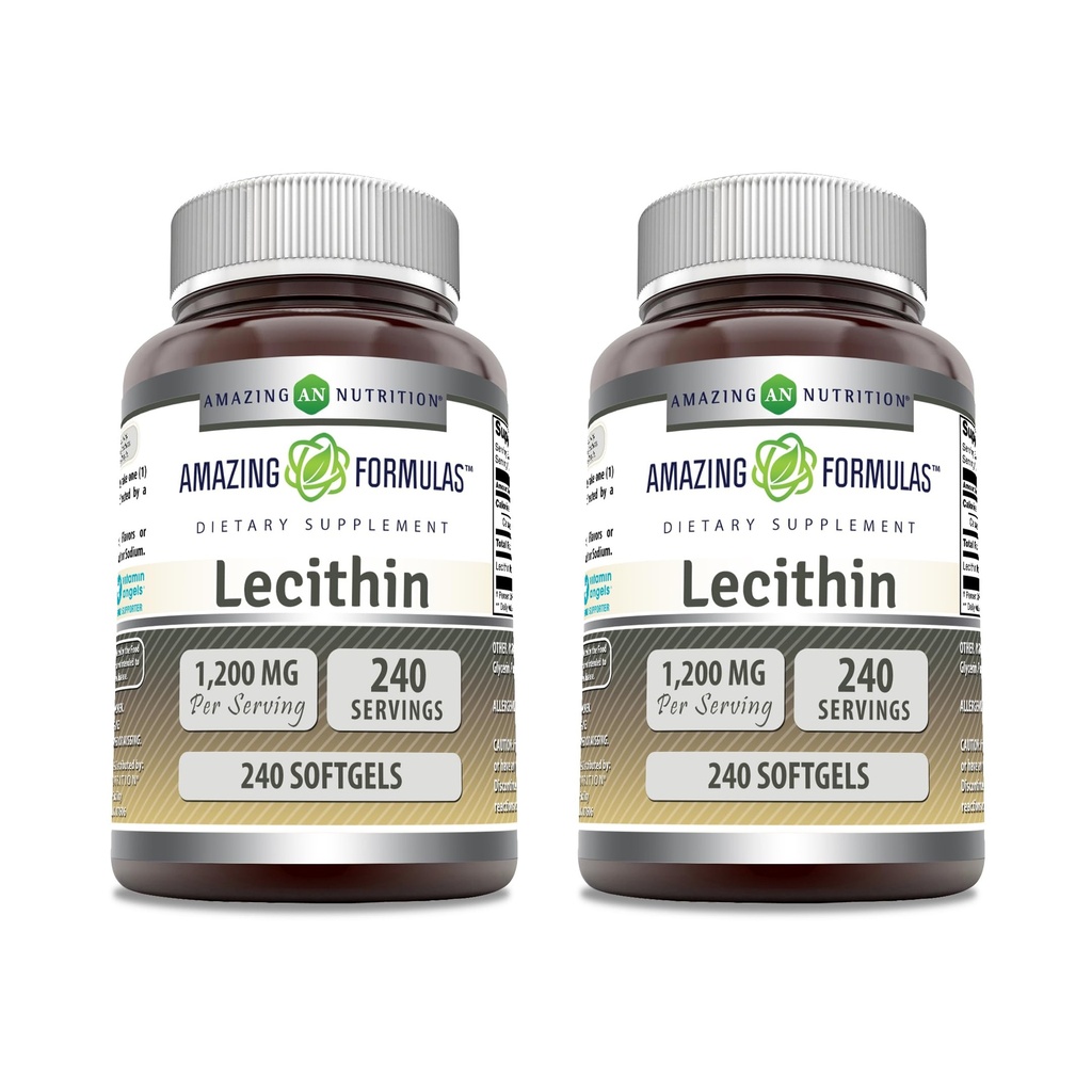 Úžasné vzorce Lecitin 1200 mg Softgels Supplement 