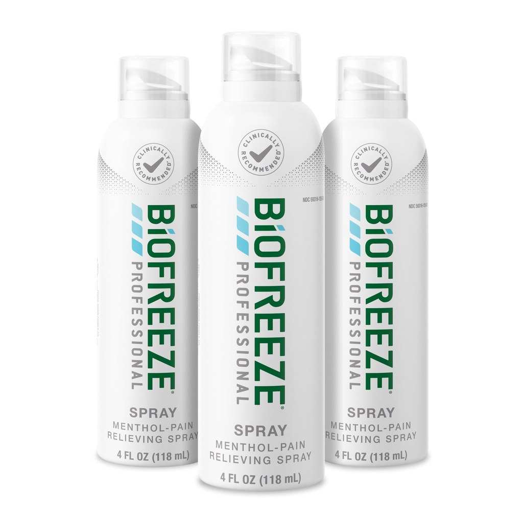 Biofreeze Profesionálna úľava od bolesti sprej pre kolená, krku, Hip, kĺb, plece, & Jednoduché bolesti chrbta, Artritída bolesť Reliever, Bolesť svalov úľava, Bezfarebný Menthol sprej 4 Fl Oz (Pack of 3)