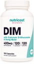 Nutricost Diindolylmetán DIM doplnok pre ženy 400mg, 120 Kapsule, s Dong Quai, Calcium & Black Cohosh - Vegan, Non-GMO a Gluten Free