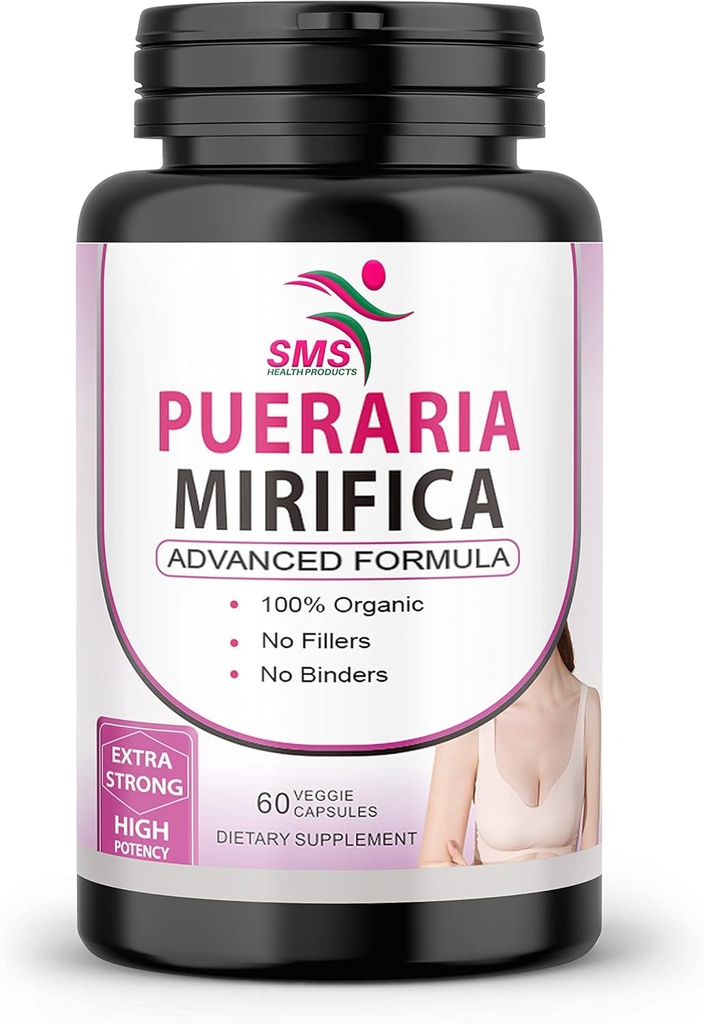 Pueraria Mirifica (Kwao Krua Kao) Supplement Pills - Pure Root 10:1 Koncentrovaný biely extrakt prášok z Thajska, Premium Organic - podporuje zdravie žien - 60 Veggie Capsules.