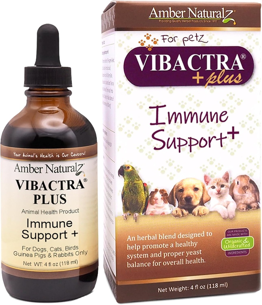 Amber NaturalZ Vabactra Plus bylinné doplnky pre psy, mačky, vtáky, Guinea ošípané, a králiky 