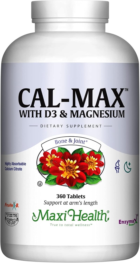 Vápnik 1000 mg s vitamínom D3 (400 IU) a horčíkom (750 mg) - Dietetický doplnok pre kosti, zuby, spoločnú podporu - pre mužov a ženy - 360 tabliet