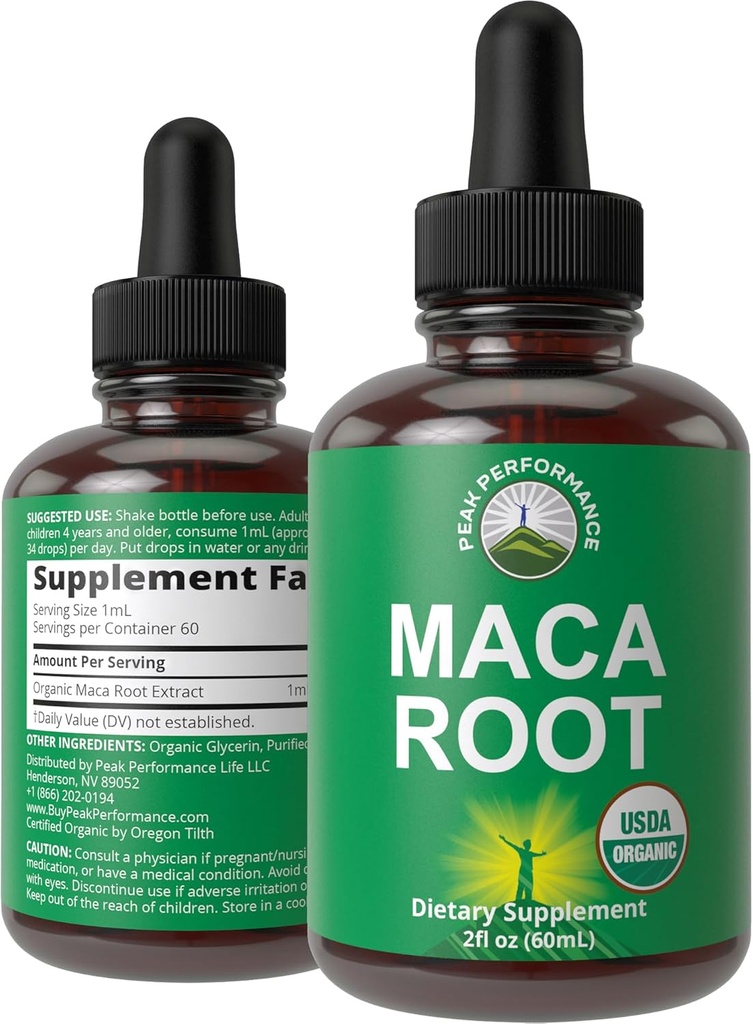 Maca Root Liquid Drops. USDA Organic Vegan Extract Supplement for Women and Men. High Biodostupnosť Doplnky. Maca za energiu, vytrvalosť a podporu nálady. Zero Cukor, bez lepku, bez kapsúl