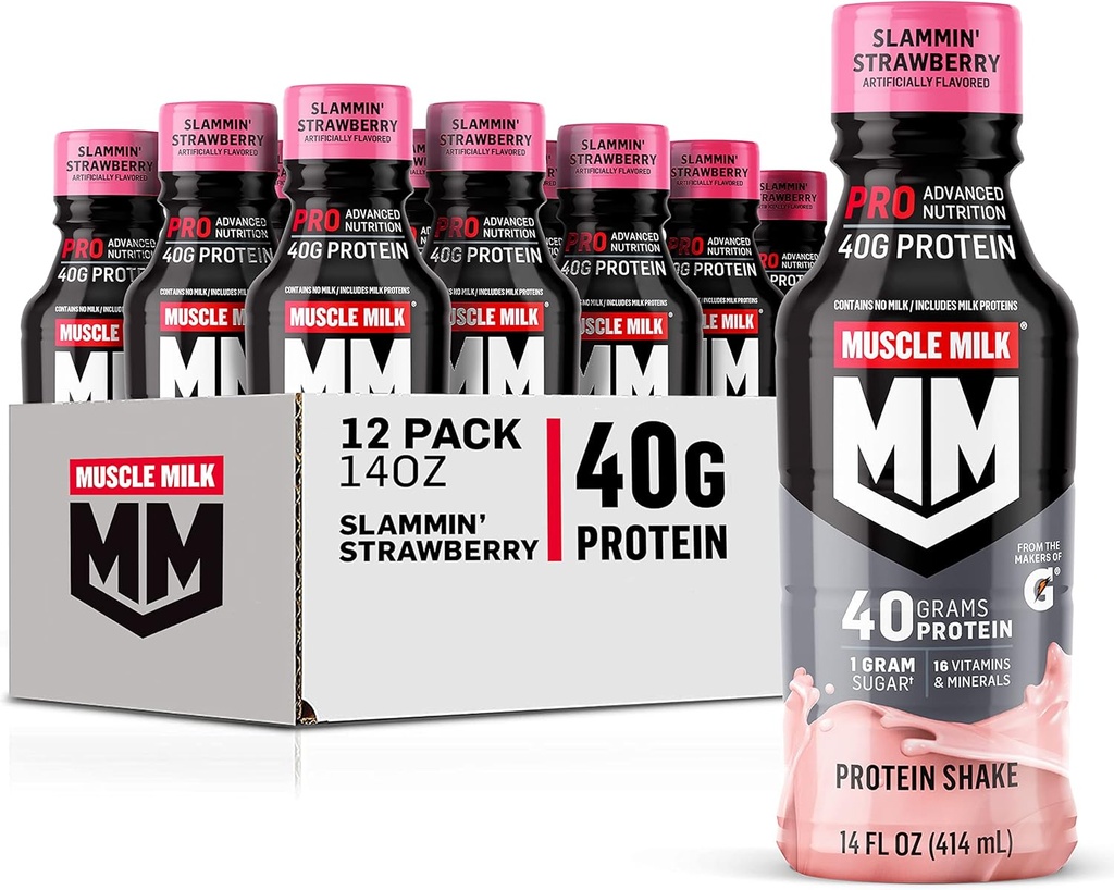 Svalové mlieko Pro Series Pro Protein Shake, Slammin' Strawberry, 40g Protein, 14 Fl Oz, 12 balenia