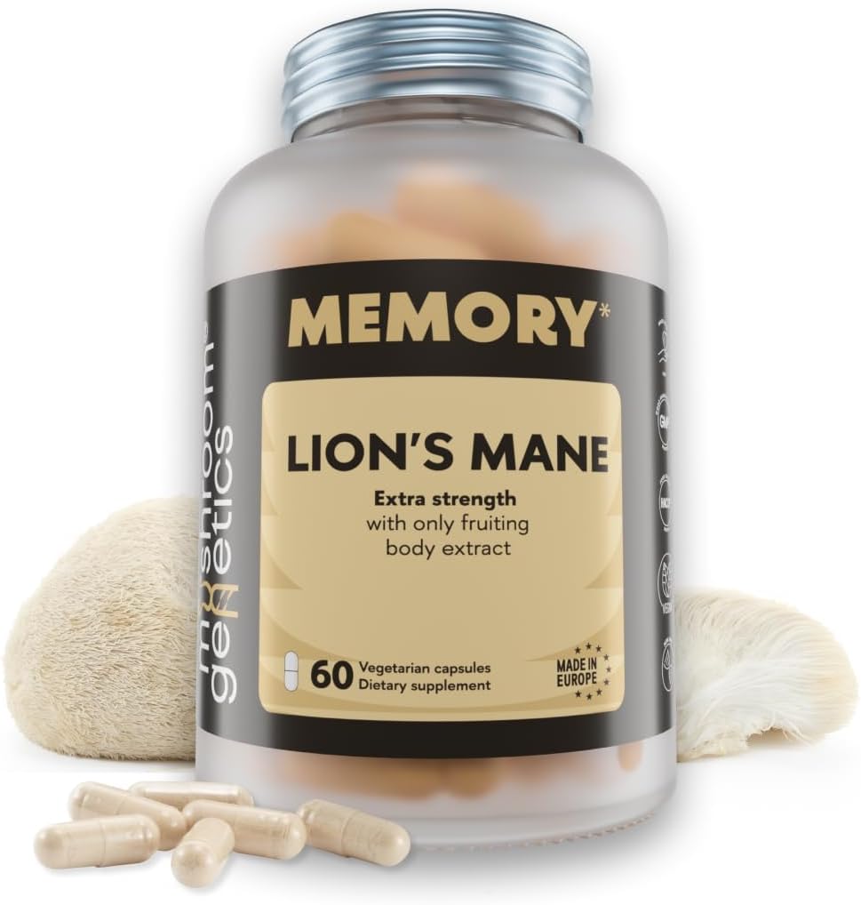 Lions Mane Supplement Kapsule - Nootropic Mushroom Supplement for Brain, Memory & Immune Support 