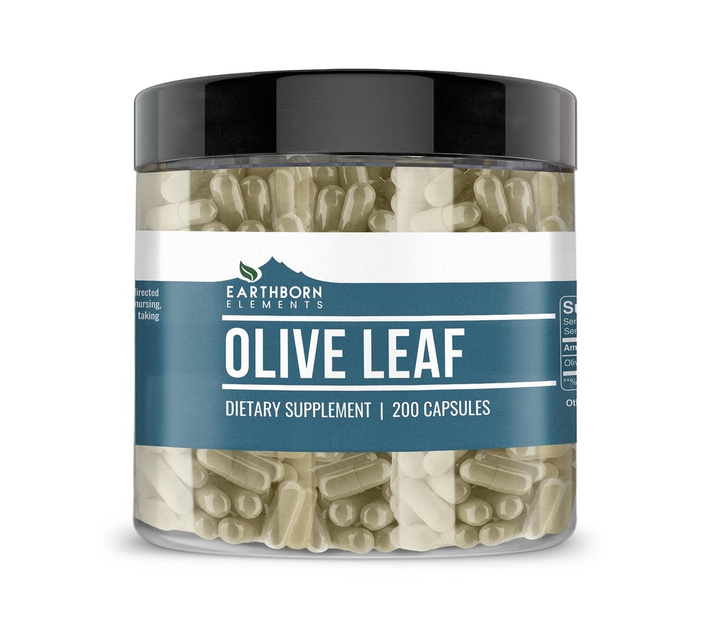 Pozemné prvky Olive Leaf Extract 200 Kapsule, čisté a neriedené, žiadne doplnkové látky