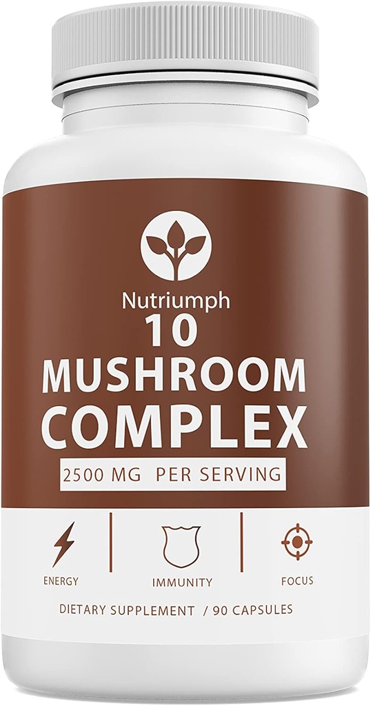 Hubové doplnky 2500mg - 90 Kapsule - 10 Huby Huby master Blend - Lions Mane Reishi Cordyceps Chaga Maitake, Shitake Turecko chvost Huby Doplnky Huby Mushrom Complex Kapsule
