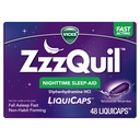 ZzzQuil, Nočná pomôcka na spánok LiquiCaps, 25 mg Difenhydramín HCl, č. 1, Spánková pomôcka, Non-Habit forming, Fall Asleep Fast, 48 Count
