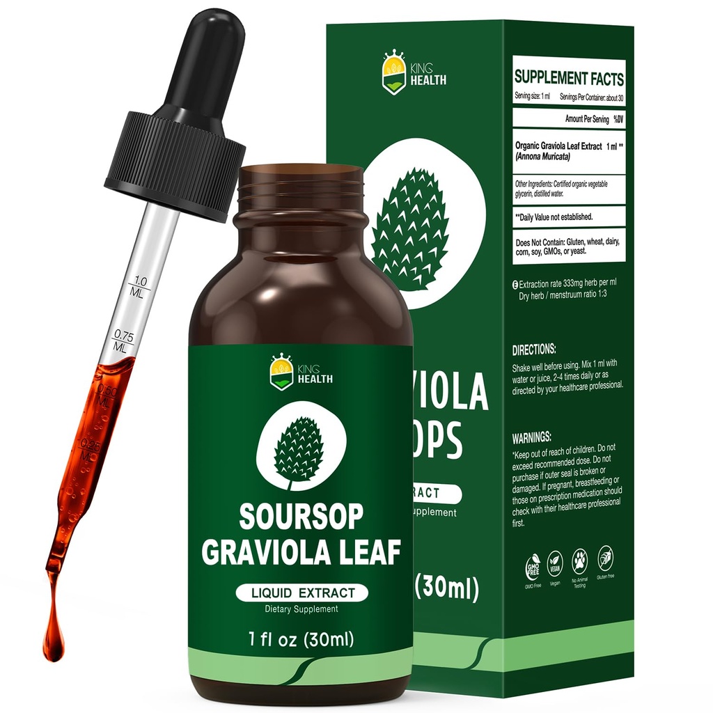 Organic Soursop Graviola Leaf Extract Liquid Drops 