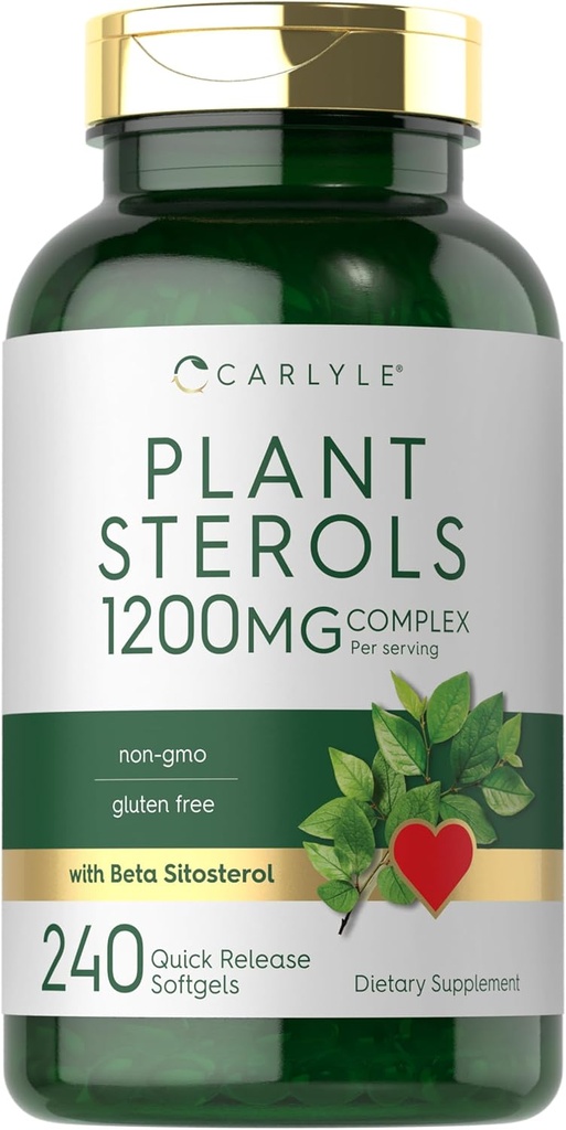 Carlyle Plant Sterols 1200 mg | 240 Ultra Potent Softgel Capsules | Non-GMO and Gluten Free Supplement | with Beta Sitosterol