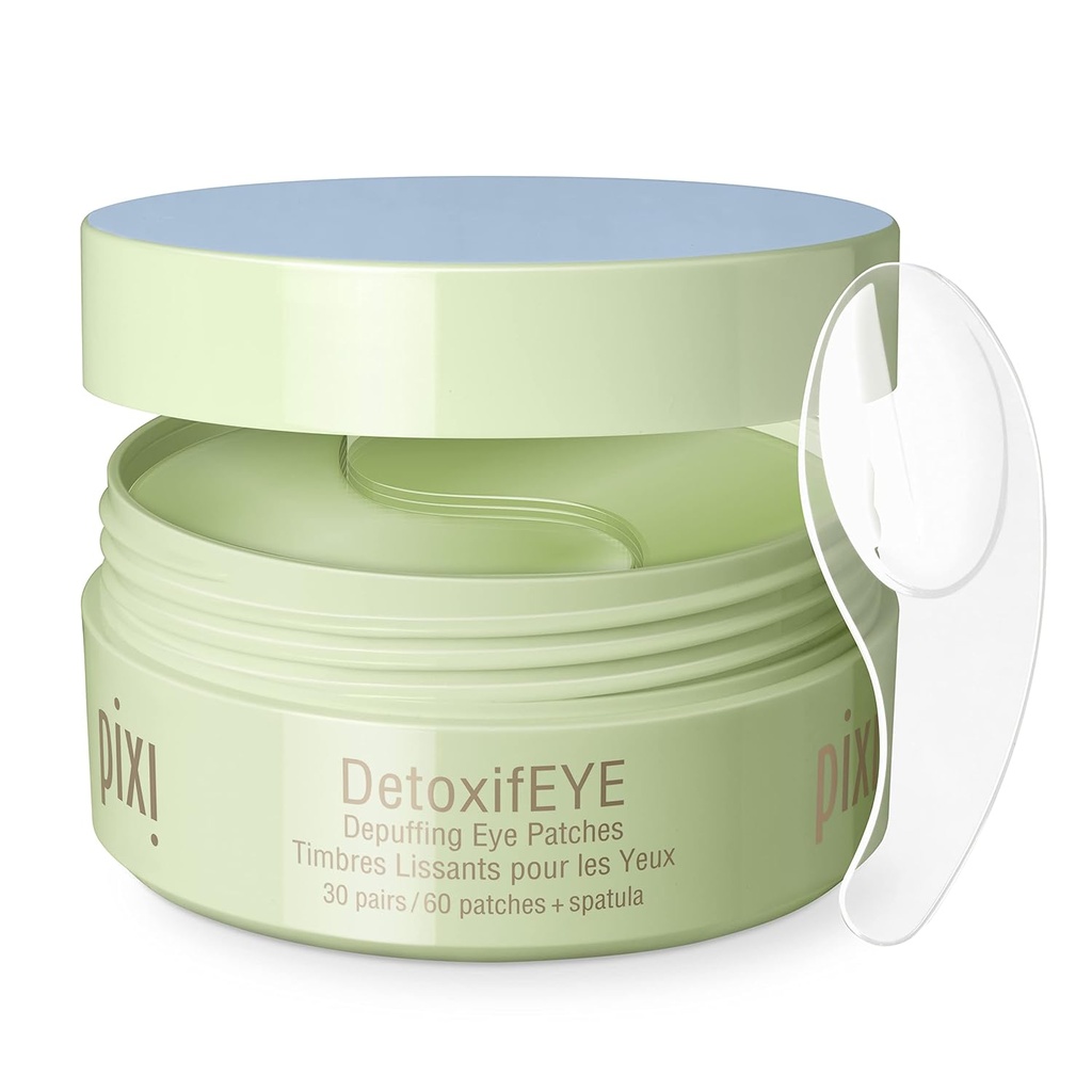 Pixi Detoxifeye Depuffing Hydrogel Under-Eye Patches, Cuumber, Hyaluronic Acid & Caffeine For Puffy Eyes and Dark Circles, Hydrate Eye Area, 30 párov, 60 patches