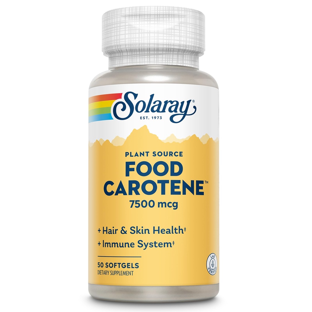 SOLARAY Food Carotén, vitamín A ako beta karotén 25000IU                            