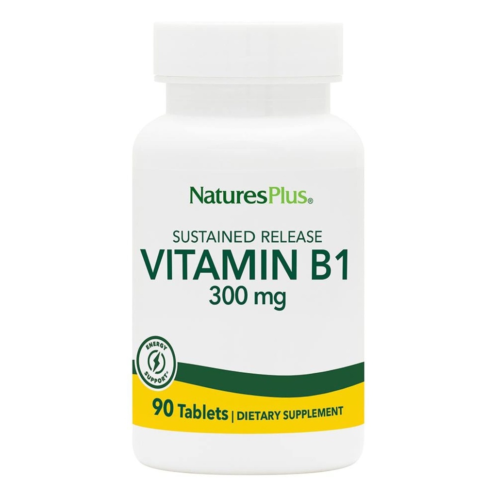 Príroda Plus vitamín B1 (Thiamin HCI), trvalé uvoľnenie - 300 mg, 90 vegetariánskych tabliet - bez lepidla - 90 porcií