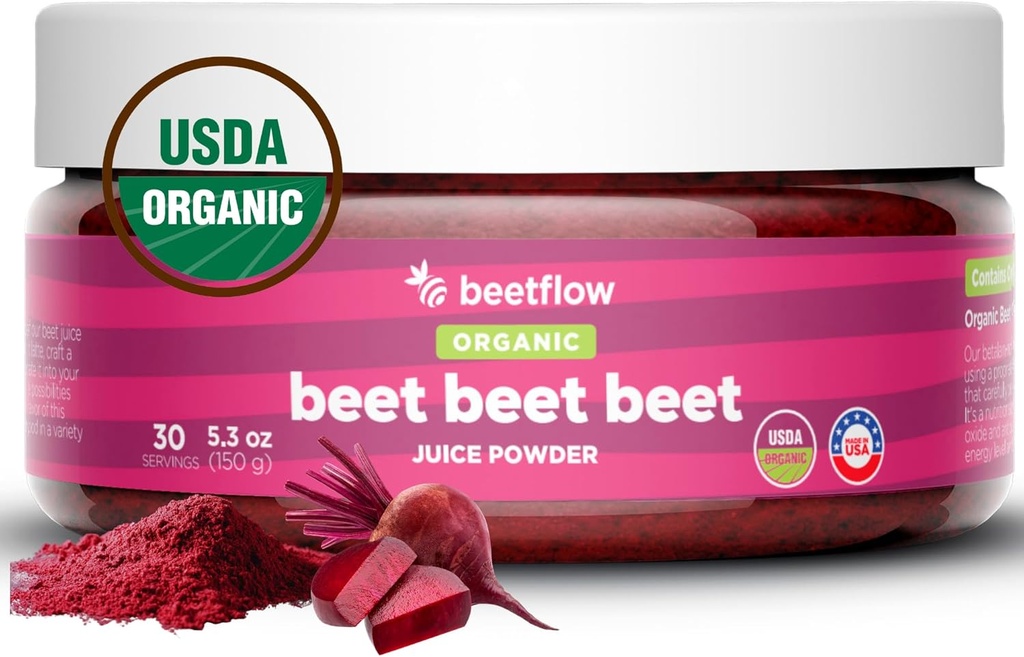 Repa cukrovej repy - organické Beet džús prášok zdravý krvný tlak, cholesterol - Pure USA Grown - žiadne prísady alebo príchute-Superfood doplnok - oxid dusnatý zvyšuje výživné (30 slúži)
