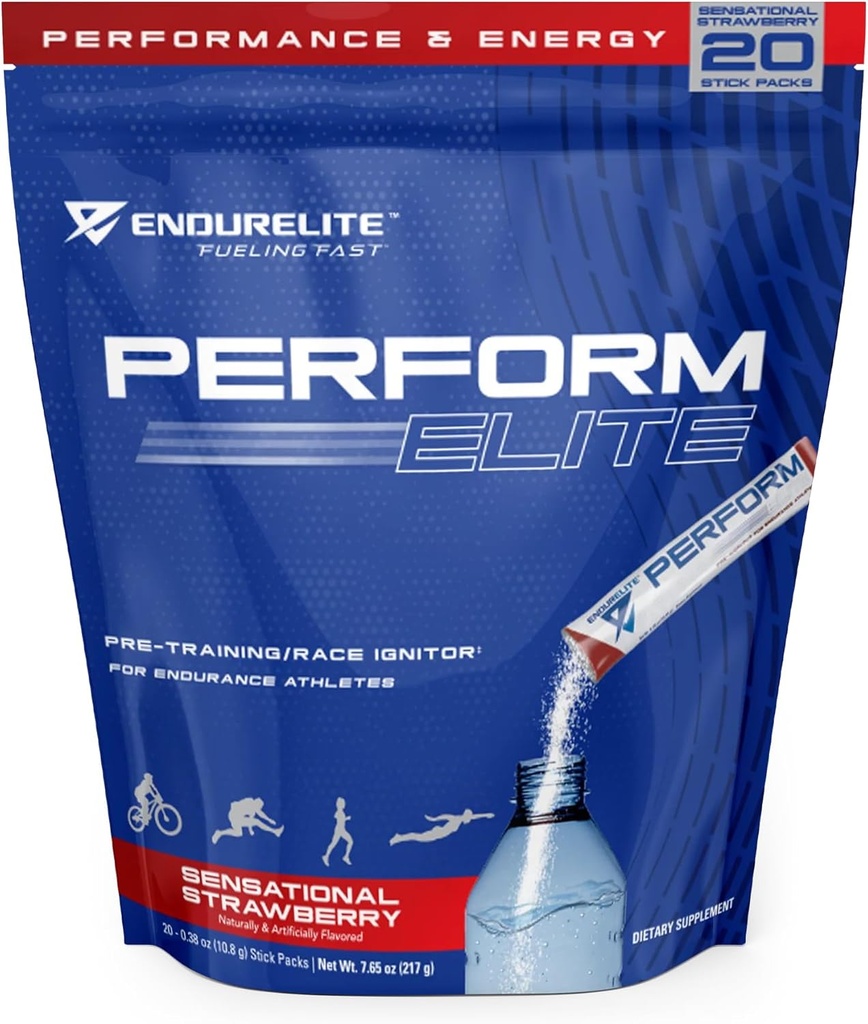 EndurElite Perform Elite- Pred tréningu prášok doplnok- Pred-práce pre vytrvalosť športovcov- 20 Slúžiť taška- zmyselné jahoda