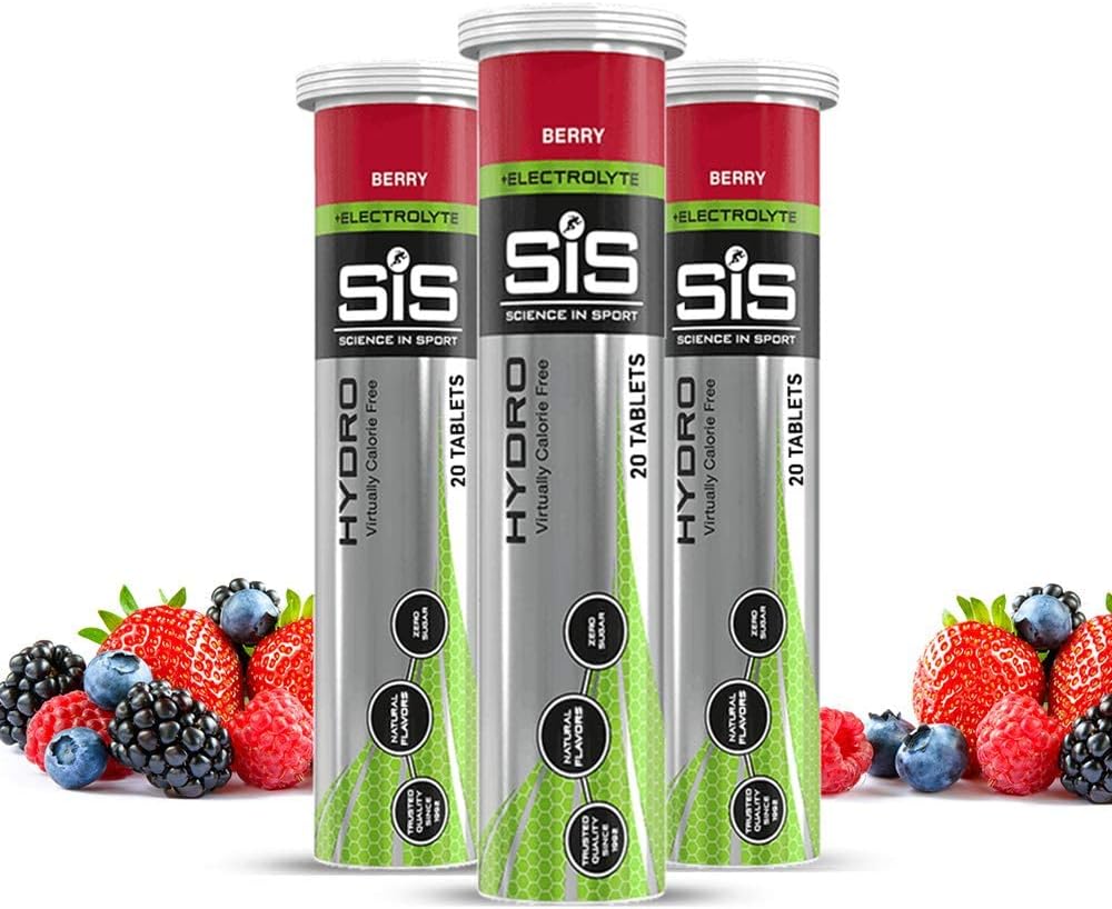 Tablety SIS Electrolyte pre hydratáciu, Electrolytový drink pre vylepšenú hydratáciu, vytrvalostné karty pre beh, cyklistiku, triatlon, Vegan, bezlepkový lepok - Berry - 20 tabliet - 3 balenia