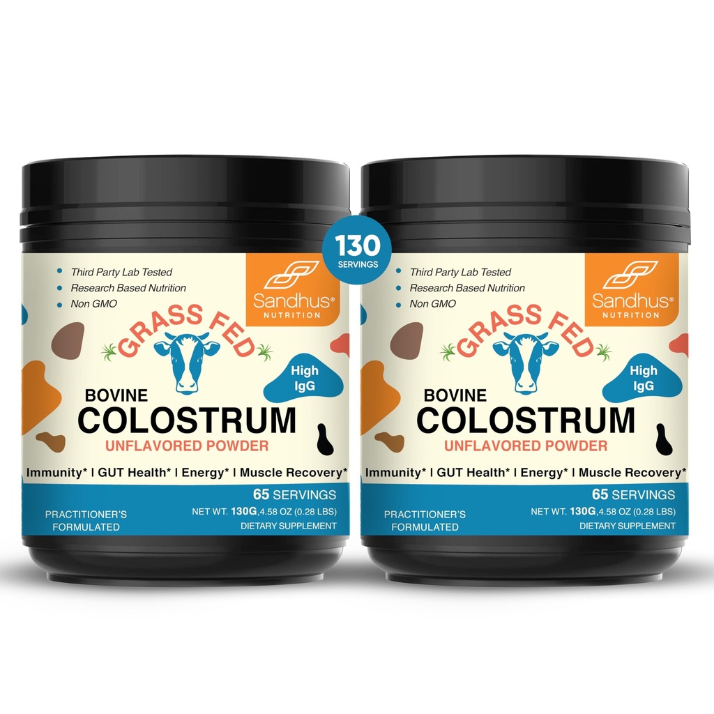 Sandhu's Grass Fed Bovine Colostrum Powder for Humans, Adults 