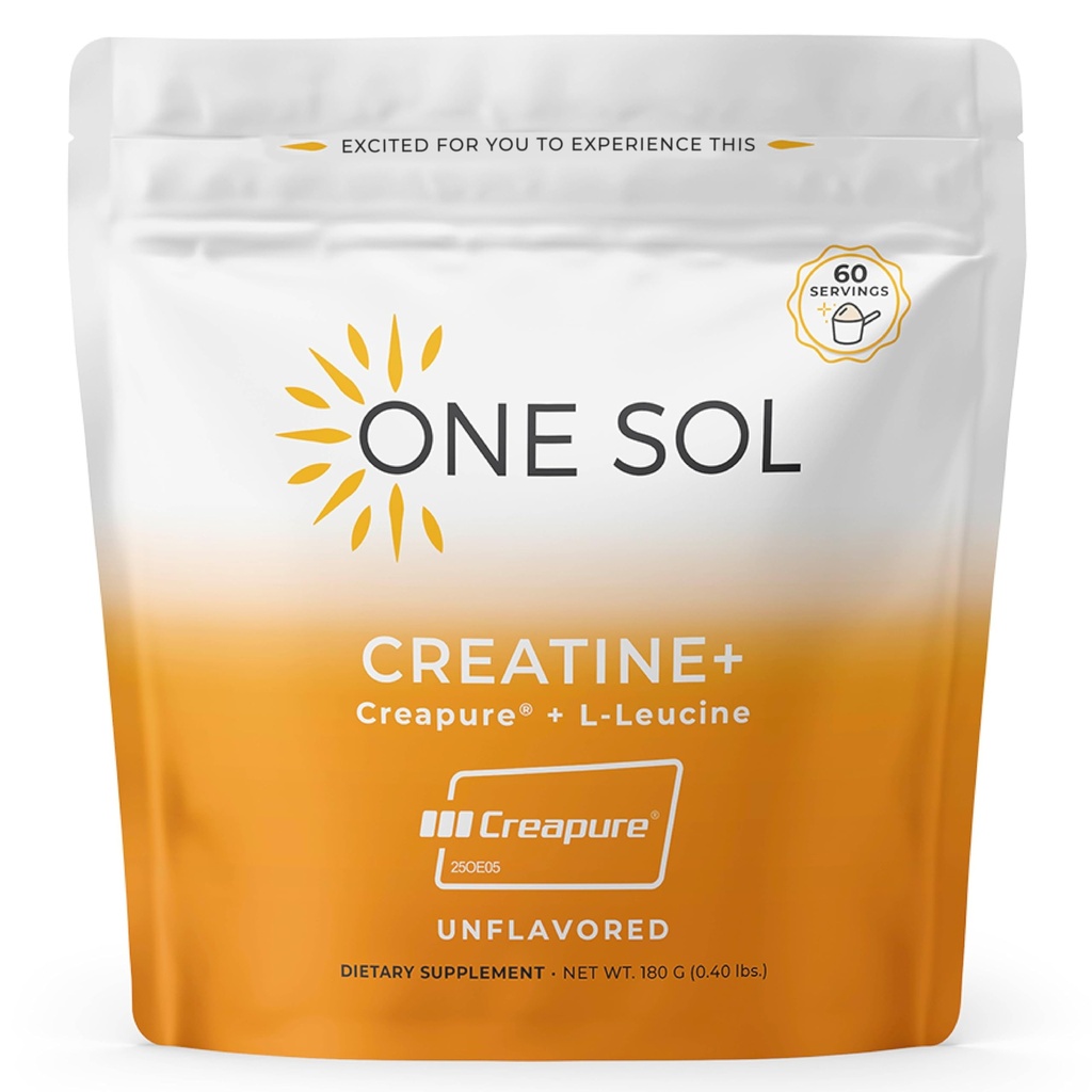 Jeden Sol Creatin pre ženy, všetky prírodné ženy Creatin Powder w Creapure & Leucine, zvýšenie Lean svalovej hmoty, zníženie času zotavenia, podporuje mozog a kosti zdravie (nechutný, 60 slúži)