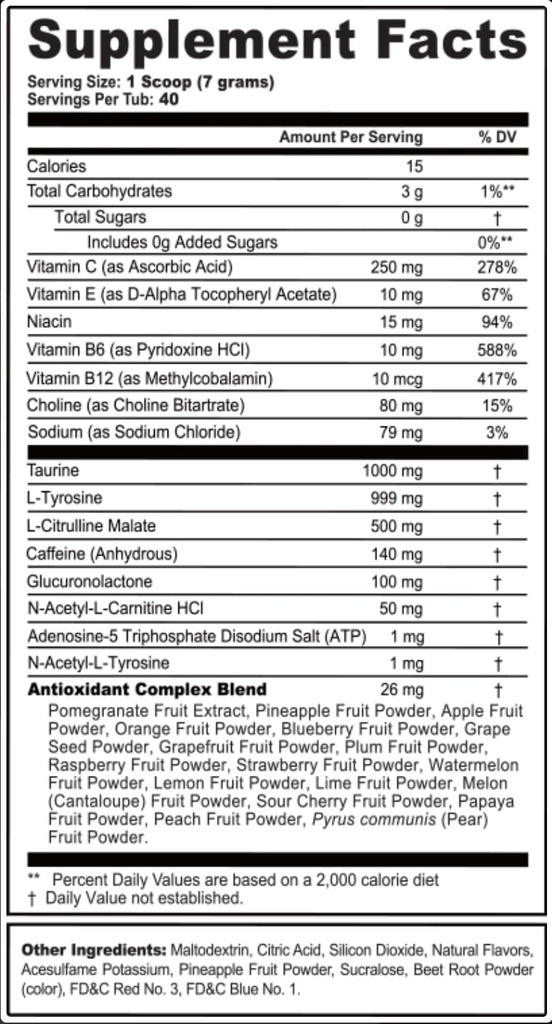 G Powder Fuel Energy Drink, Pre Cvičenie Kofeín Mix pre Herné, bez cukru Zameranie Amino, Vitamín + Antioxidanty, 9.9oz (Citrus Green Tea, 40 Servings)