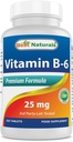 Najlepšie prírodné vitamín B-6 25 Mg Tablety, 250 Počet