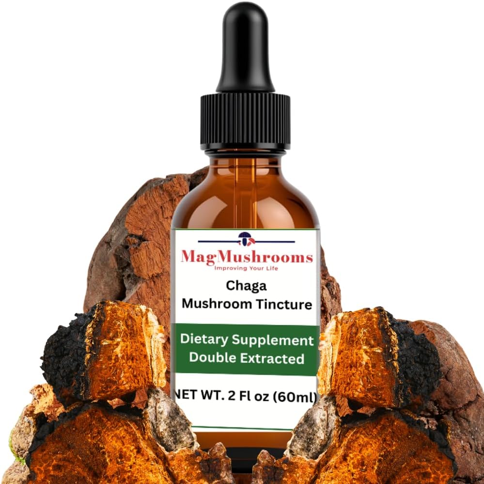 MagMushroom Chaga Mushroom Extract Liquid Tincture, Daily Supplement, Double Extracted for Maximum Potency, 2 Fl. oz., 60 Denné dávky