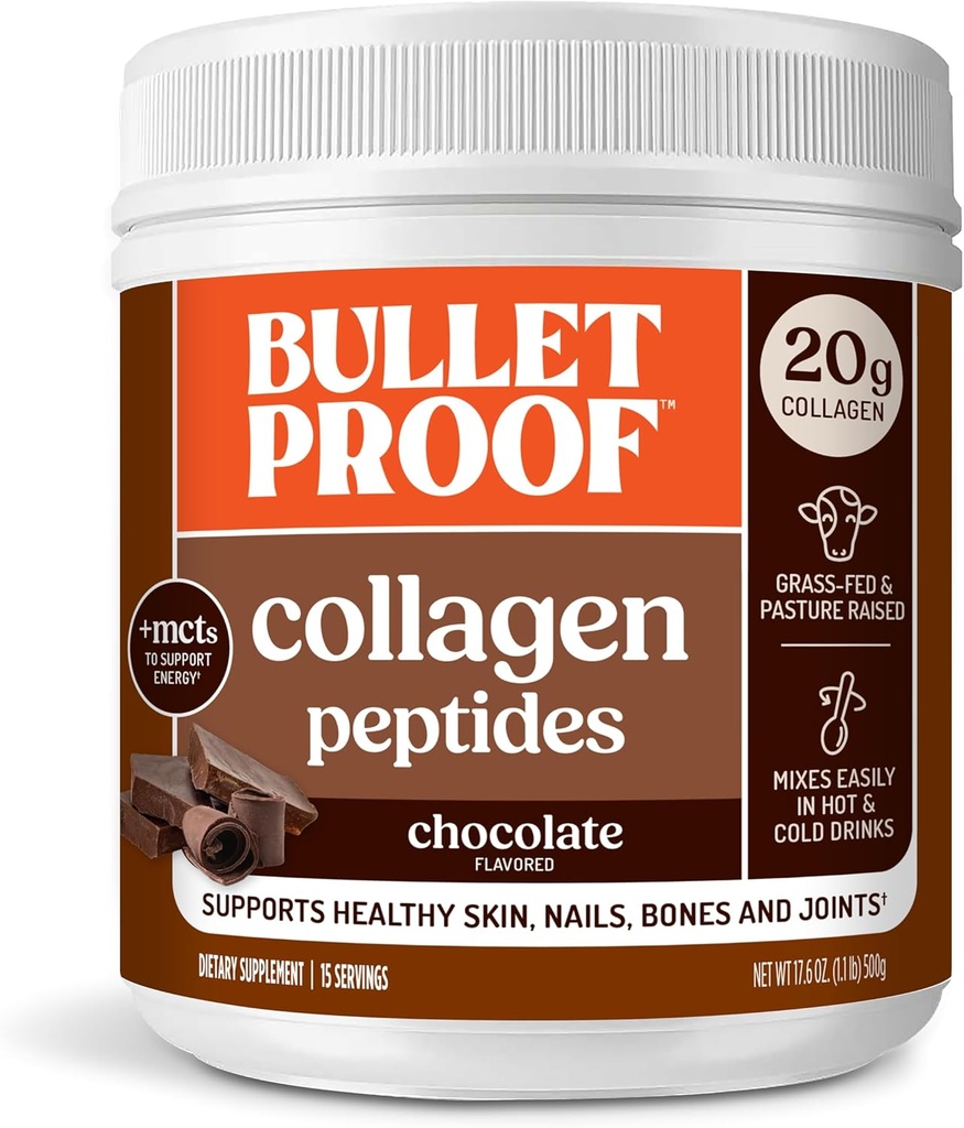 nepriestrelný čokoládový kolagénový prášok s MCT olejom, 19g proteínom, 17,6 Oz, kolagénom Peptidy a aminokyseliny pre zdravú pokožku, kosti a kĺby, balenie máj Vary