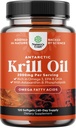 Antarktída Krill Oil 2000mg Softgels per Serving - Omega 3 Krill Oil Supplement with EPA DHA & Astaxantin - 3. Party Lab tested No Gluten GMO alebo Fishy Dochute - 2 mesiace