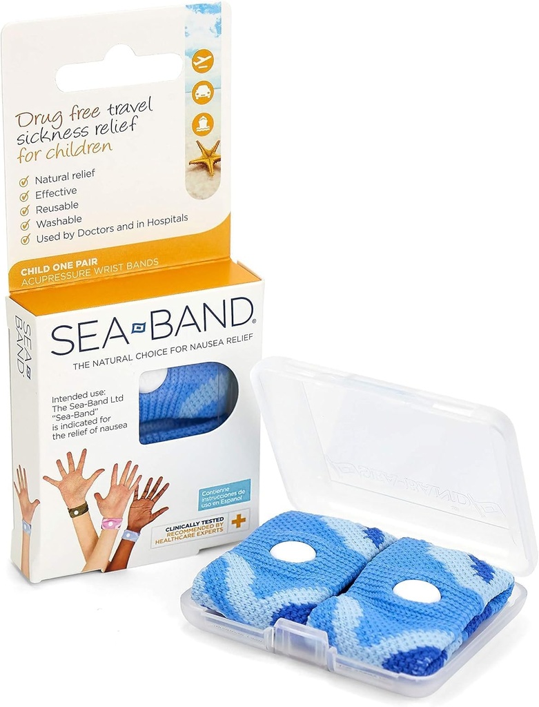 Akupresour Wrist Bands, 1 detský pár (modrá)