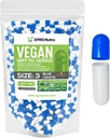XPRS Nutra Veľkosť 3 prázdne kapsule - 500 Počet prázdnych vegánskych kapsúl - Vegetariánske tabletky - DIY Rastlinné kapsule Plnenie - Veggie Pill Caps (modrá/biela)